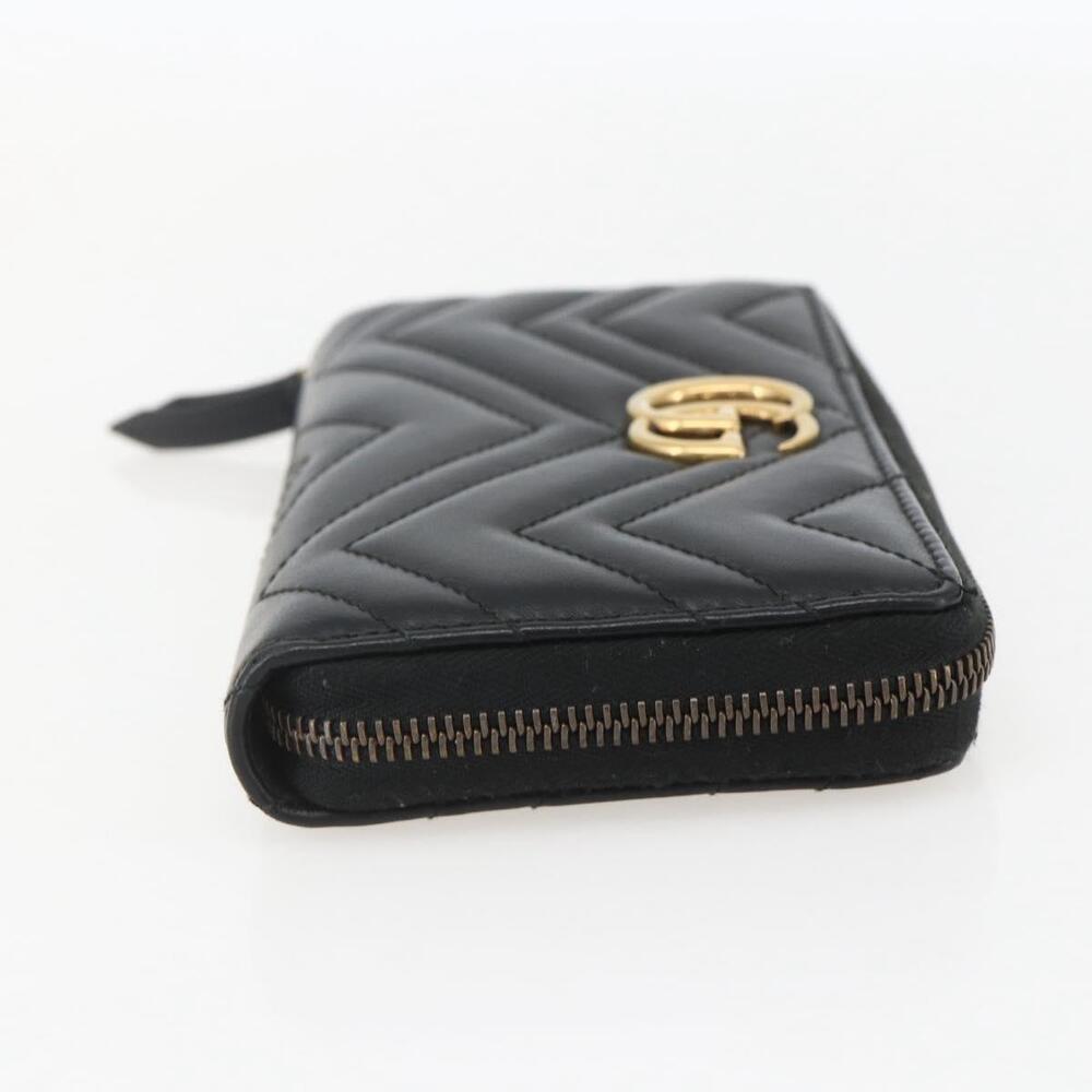 GUCCI GG Marmont Round Long Wallet Leather Black 443123 Auth am10264V - Picture 4 of 16